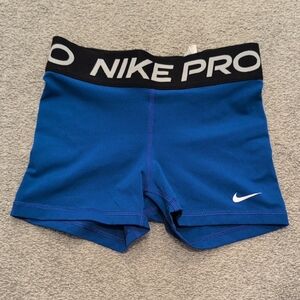 Blue Nike Pro Shorts